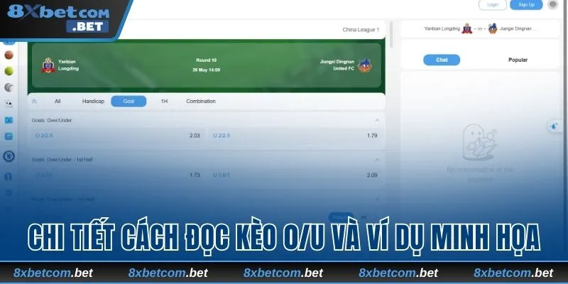 Chi tiết cách đọc kèo O/U và ví dụ minh họa