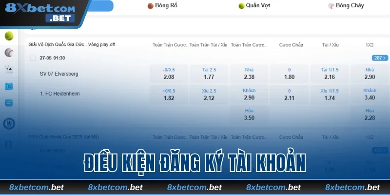 Điều kiện đăng ký tài khoản