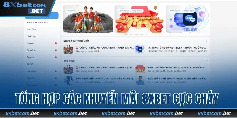 Tổng hợp các khuyến mãi 8xbet cực cháy 
